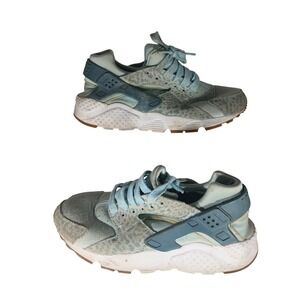 Nike Air Huarache Youth GS Shoes Light Blue Leopard Print Sneakers Size 7Y
